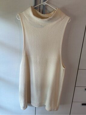 Free People Sleeveless Cream Knit Midi Dress